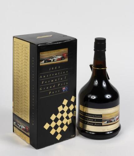 ADELAIDE GRAND PRIX: A boxed bottle of commemorative port from the Australian Grand Prix in Adelaide 1989