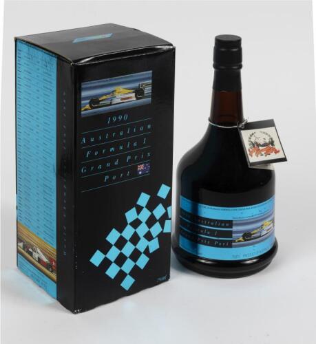 ADELAIDE GRAND PRIX: A boxed bottle of commemorative port from the Australian Grand Prix in Adelaide 1990