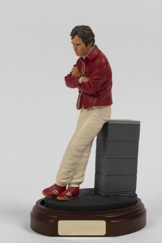 GILLES VILLENEUVE: A 1:9 scale limited edition (380/2500) cold cast porcelain resin figure of Gilles Villeneuve sculpted by Paul Szeiler for Endurance Ltd, on wooden base with engraved plaque, NIB and accompanied by a COA from The Art of Sport, 20cm high