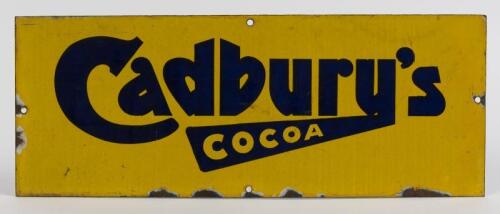 CADBURYS: An original Cadbury's enamel advertising sign, 18 x 46cm
