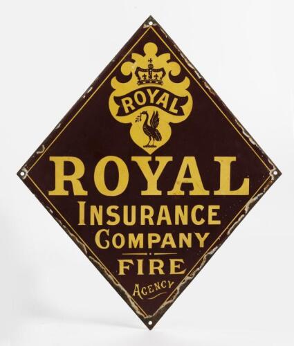 ROYAL INSURANCE COMPANY: A Royal Insurance Company enamel advertising sign, 52 x 44cm