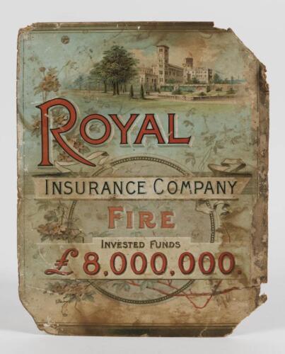 ROYAL INSURANCE COMPANY: A thick card Royal Insurance Company advertisement for point of sales, 27.5 x 22cm