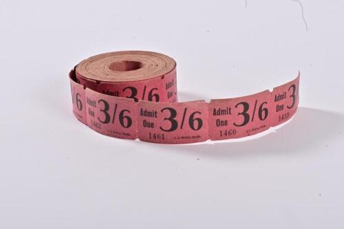 TICKETS: A roll of vintage tickets "Admit One, 3/6, J.J. Miller, Melbourne"