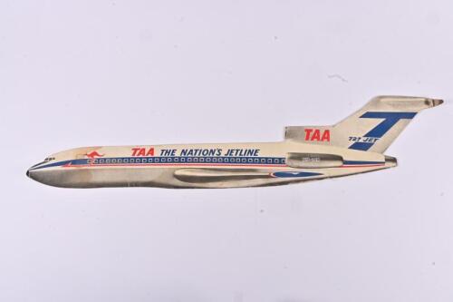 TAA: A large original cardboard cutout of a TAA 727 Jet aeroplane, 98cm long