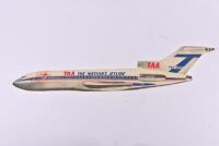 TAA: A large original cardboard cutout of a TAA 727 Jet aeroplane, 98cm long