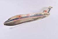TAA: A large original cardboard cutout of a TAA 727 Jet aeroplane, 98cm long - 2