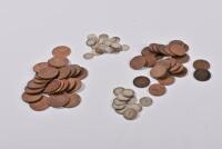 COINS: A collection of pre-decimal coins, comprising 30 half pennies, 24 pennies, 27 threepence coins&nbsp;and 13 sixpence coins - 3