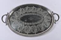 VICTORIA YACHT CLUB: A large circa 1882 Victoria silver plate two handled trophy tray, 66cm wide