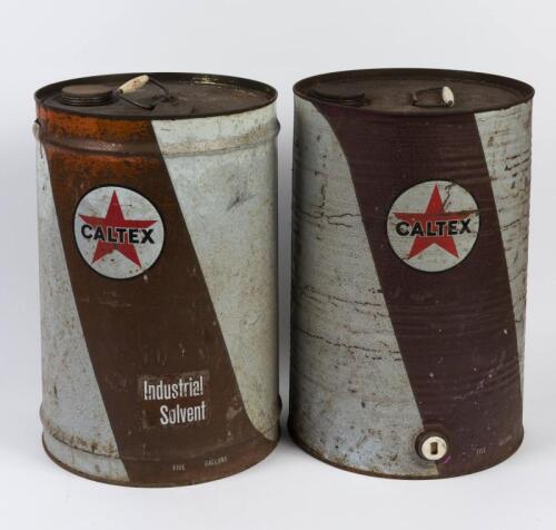 CALTEX: Two vintage 5-gallon Caltex tins