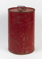 OIL DRUM: A red painted circa 1950s five-gallon oil drum - 2