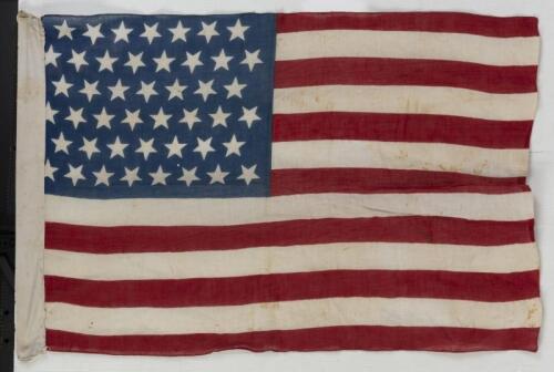 AMERICAN FLAG: A vintage reproduction forty-five star American flag, 59 x 89cm