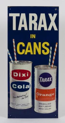 TARAX: An original Tarax in Cans tin advertising sign, 75 x 34.5cm