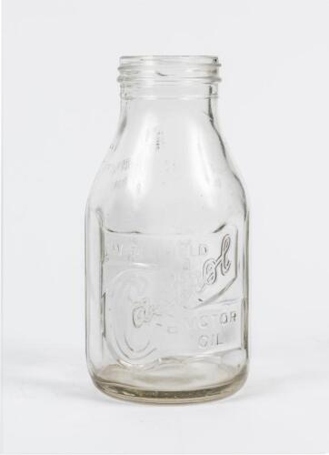 CASTROL: A circa 1950s one imperial quart Castrol embossed glass oil bottle
