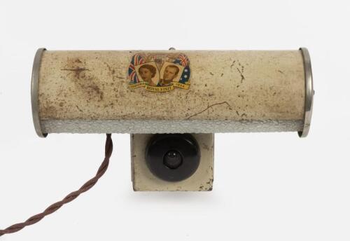 ROYALTY: A 1954 souvenir clip-on down light made for the Royal visit, 24cm wide