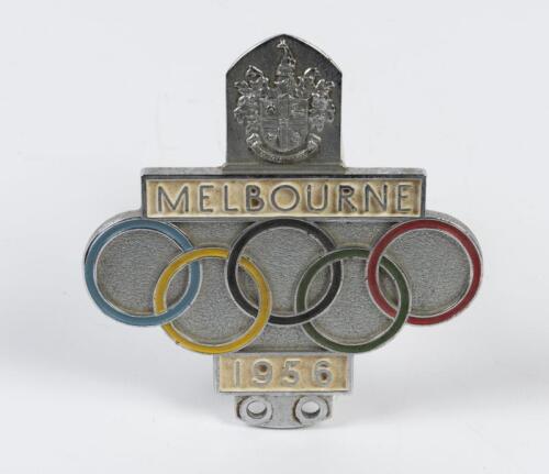 OLYMPICS: A 1956 Melbourne Olympics car grille badge by HR Robsons Pty Ltd