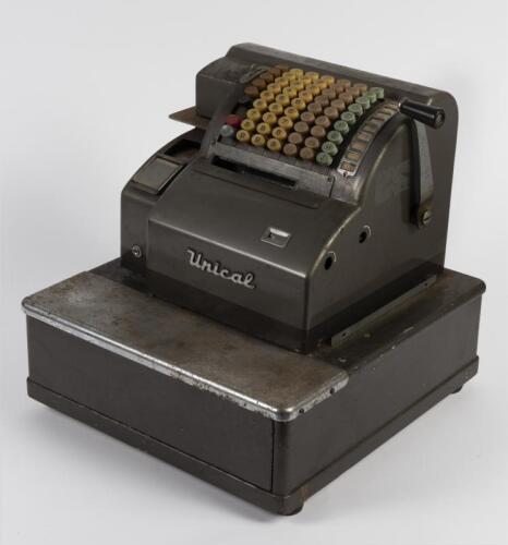 CASH REGISTER: A vintage Unical cash register, 33cm high