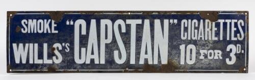 CAPSTAN: An original Will's Capstan Cigarettes enamel sign, 23.5 x 91.5cm