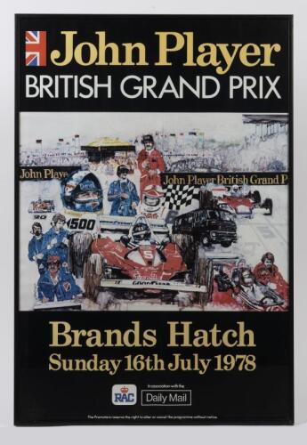 BRITISH GP: A framed poster for the 1978 British Grand Prix at Brands Hatch, 76 x 52cm overall