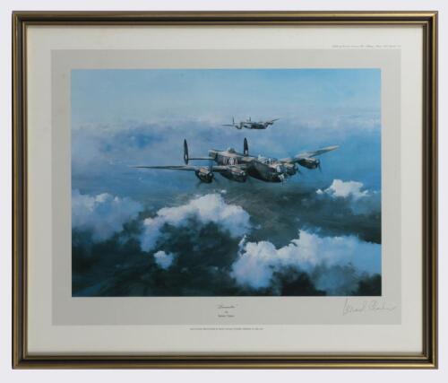 LANCASTER BOMBER: A first edition photographic print 'Lancaster' by Robert Taylor, depicting a Lancaster Bomber