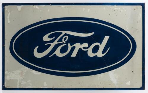 FORD: A circa 1980s thick gauge hand painted tin sign, 46 x 75cm