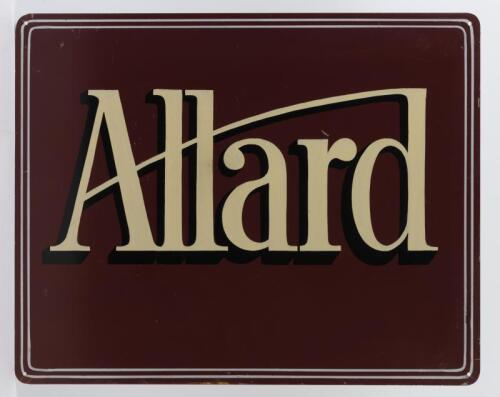 ALLARD: A circa 1970/80s thin gauge hand painted tin sign, 41 x 61cm