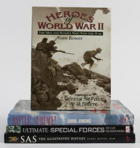 MILITARY: Four books on the SAS, Special Forces, BAttle Surface & Heroes of WWII.
