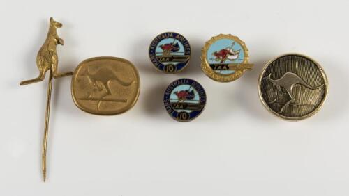 TAA: A collection of TAA pins and buttons including enamelled pins for five years service and buttons by Stokes