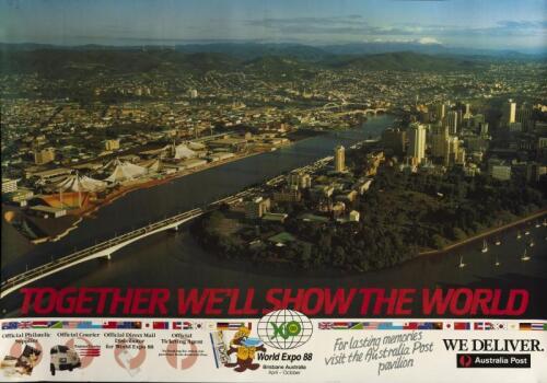 WORLD EXPO 1988: A poster for the World Expo 1988 "Together We'll Show the World", 70 x 100cm