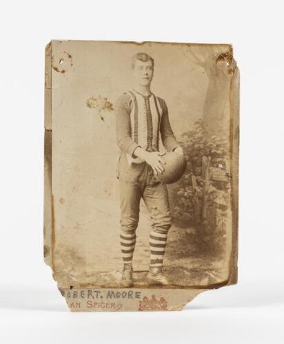 VFL: An original Victorian black and white photograph of Robert (Bobby) Clements Moore, Melbourne player 1892 to 1895