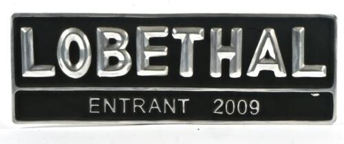 LOBETHAL: A 2009 Lobethal Grand Carnival entrants number plate, 13.5 x 40cm