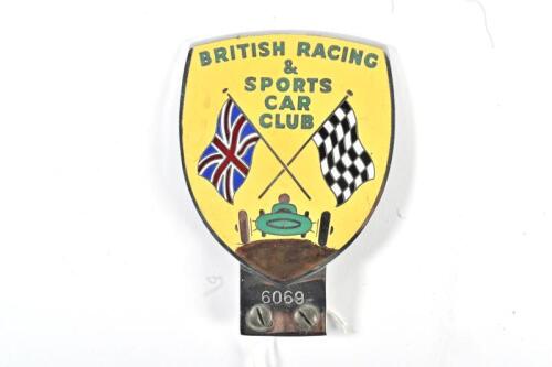 BRITISH RACING: A circa 1960's 'BRITISH RACING & SPORTS CAR CLUB' car badge. Numbered '6069'