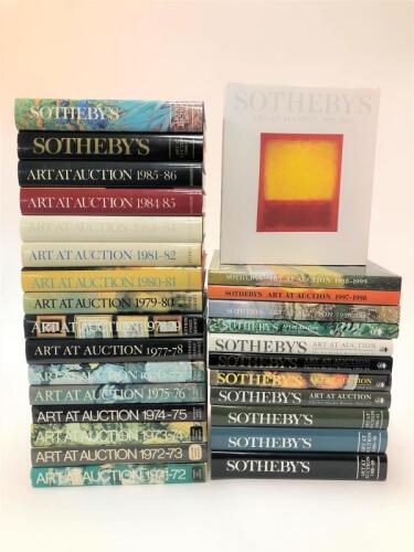FINE ART: A collection of 28 high quality Sotheby's International annual&nbsp;"Art At Auction" highlights hardcover books, ranging from 1971-2000.