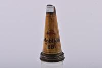 MOBILOIL: A nice early double sided Mobil Oil 'Gargoyle' 6-bottle garage rack set with bottles and pourers - 32