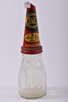 CASTROL: An early Castrol Wakefield oil bottle rack with six embossed bottles including three quart and three pint glass bottles - 9
