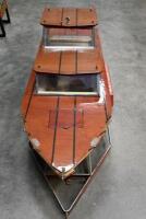 MODEL YACHT: A large and impressive scratch built battery powered model of a yacht, with trailer,150cm long including trailer - 10
