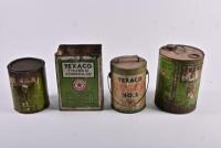 TEXACO: Four Texaco oil tins, various shapes and sizes - 2
