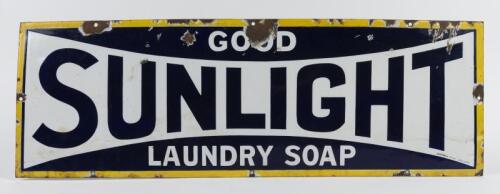 SUNLIGHT: An original Sunlight laundry soap enamel sign, marked lower right: SIMPSON ... ADELAIDE, 30.5 x 91cm