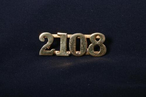 VICTORIAN RAILWAYS: A brass cap badge '2108'