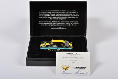 BRYAN THOMSON'S: A limited edition 1:43 scale Models 56 Chevrolet VW as race by Thomson's, #17, with Signed COA numbered 432/500, in fitted box
