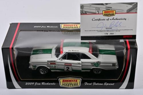 FALCON: A 1:18 scale Biante Ford Falcon Sprint as race by Jim Richards in 2009 Biante Touring Car Masters, #2, roof of the car and COA signed by Richards, with COA numbered 178/804, in fitted box