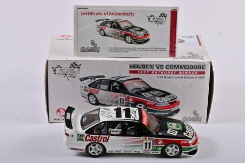 COMMODORE: A limited edition 1:18 scale Classic Carlectables Holden VS Commodore as race by Perkins/Ingall in 1997 Bathurst winner, #11, with COA numbered 2700/4500, roof signed, missing right mirror, in fitted box (SALEROOM NOTICE)