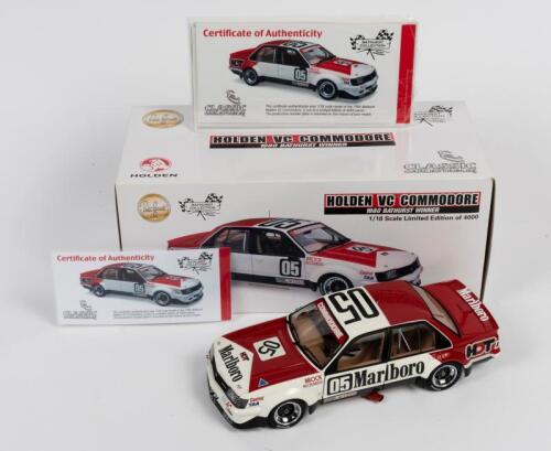 COMMODORE: A limited edition 1:18 scale Classic Carlectables Holden VC Commodore as race by Brock in 1980 Bathurst Winner, #05, with COA numbered 1908/4000, in double fitted box