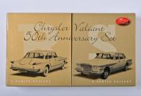 VALIANT: A set of two 1:43 scale Trax Chrysler Valiant R & S Series, 50th Anniversary, gold, TRG35S, in fitted box