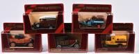 COMMERCIAL VEHICLES: Five 1:35 scale Matchbox COMMERCIAL vehicles as Ford Model A 1930, Ford Model T 1912, Morris Cowley 1929, Crossley 1918, models of yesteryear, in fitted box