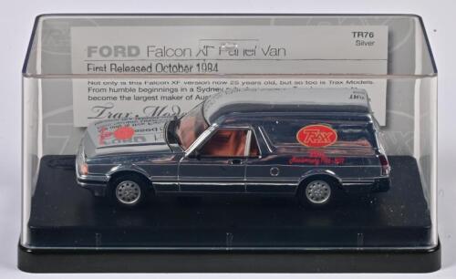 FALCON: A 1:43 scale Trax Ford Falcon XF Panel Van released 1984, silver, TR76, in perspex case