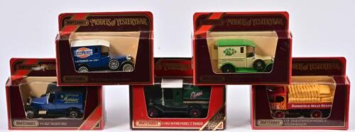 COMMERCIAL VEHICLES: Five 1:35 scale Matchbox COMMERCIAL vehicles as Ford Model T 1912, Talbot Van 1927, Atkinson Model Steam Wagon 1918, Mercedes Benz L5 Lorry, Yorkshire Steam Wagon 1917, models of yesteryear, in fitted box
