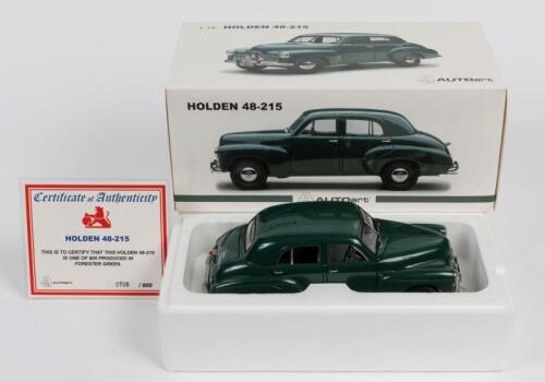 HOLDEN: A 1:18 scale Autoart Holden 48-215, forester green, with COA 708/900, in fitted box (SALEROOM NOTICE)