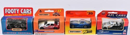 GROUP OF CARS: Four 1:35 scale Matchbox Group of cars as Holden Commodore, Dodge Viper, in fitted box