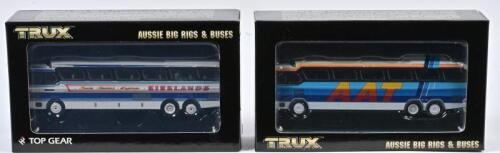 COMMERCIAL BUS: Two 1:76 scale Trux COMMERCIAL Bus as Denning Monocoach, TX16K/TX16D, in fitted box