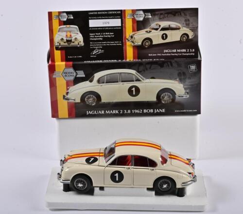 JAGUAR: A limited edition 1:18 scale Model Icons Jaguar Mark 2 3.8 as raced by Bob Jane in the 1962 Australian Touring Car Championship, with COA numbered 1379/2000, in fitted box